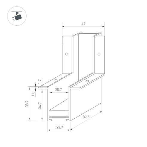 Коннектор угловой MAG-CON-2538-F-L90-INT (BK, внутренний) (Arlight, IP20 Металл, 3 года)