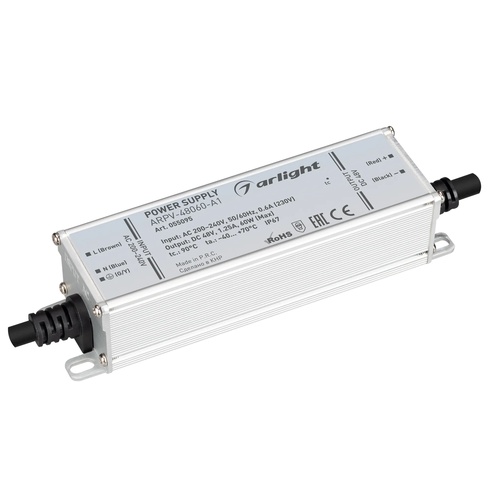 Блок питания ARPV-48060-A1 (48V, 1.25A, 60W) (Arlight, IP67 Металл, 3 года)