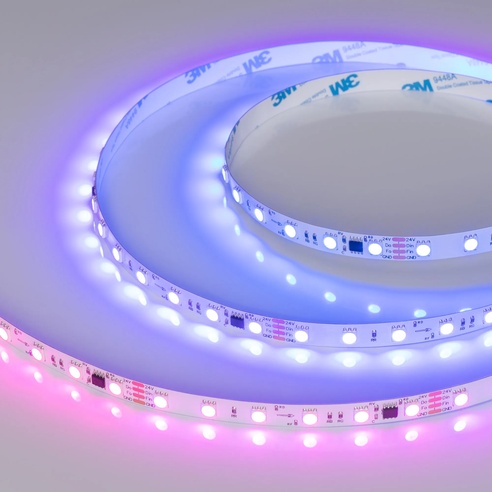 Лента светодиодная SPI-B60-10mm 24V RGB-PX6-BPT (12 W/m, IP20, 5060, 5m) (Arlight, бегущий огонь)