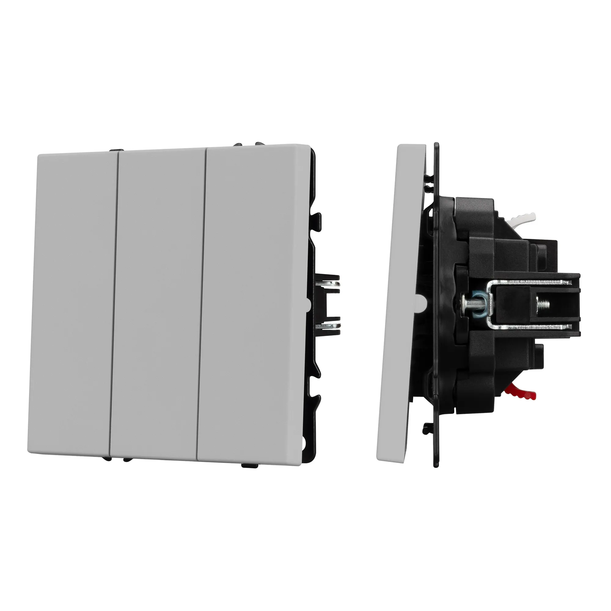 Механизм выключателя трехклавишный непроходной SWT-NOBE-MK03-SFPL-IS (230V, 10A) (Arlight, Никель) - изображение товара
