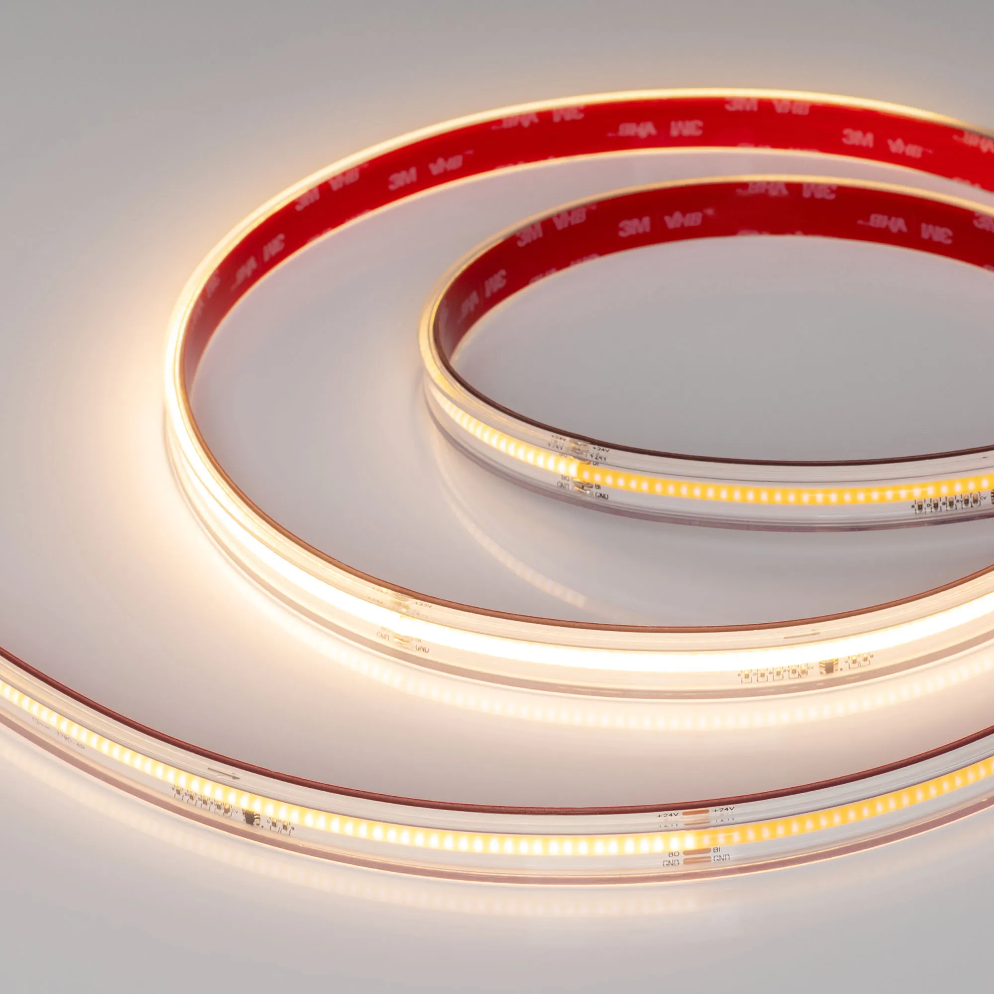 Лента светодиодная герметичная SPI-COB-PS-X378-14mm 24V Warm2700-PX63-BPT (7 W/m, IP67, 5m) (Arlight, бегущий огонь)