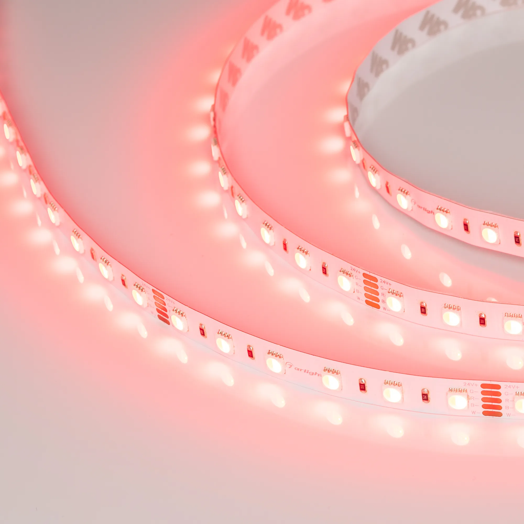 Лента светодиодная RT-B60-12mm 24V RGBW-White-4-in-1 (19.2 W/m, IP20, 5060, 5m) (Arlight, Открытый) - изображение товара