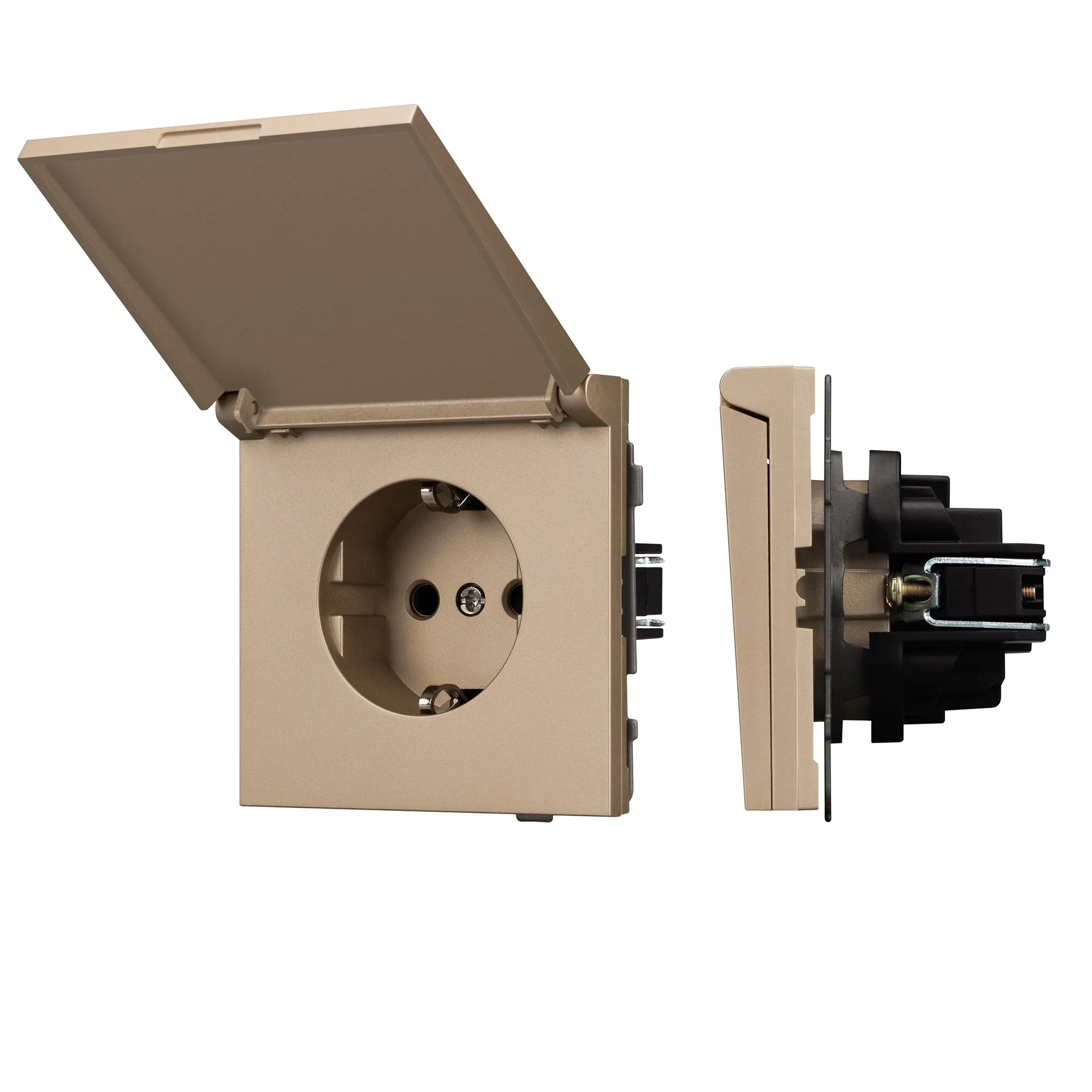 Механизм розетки влагозащищённый SCT-TENDO-MCP-PL-GD (230V, 16A) (Arlight, -)